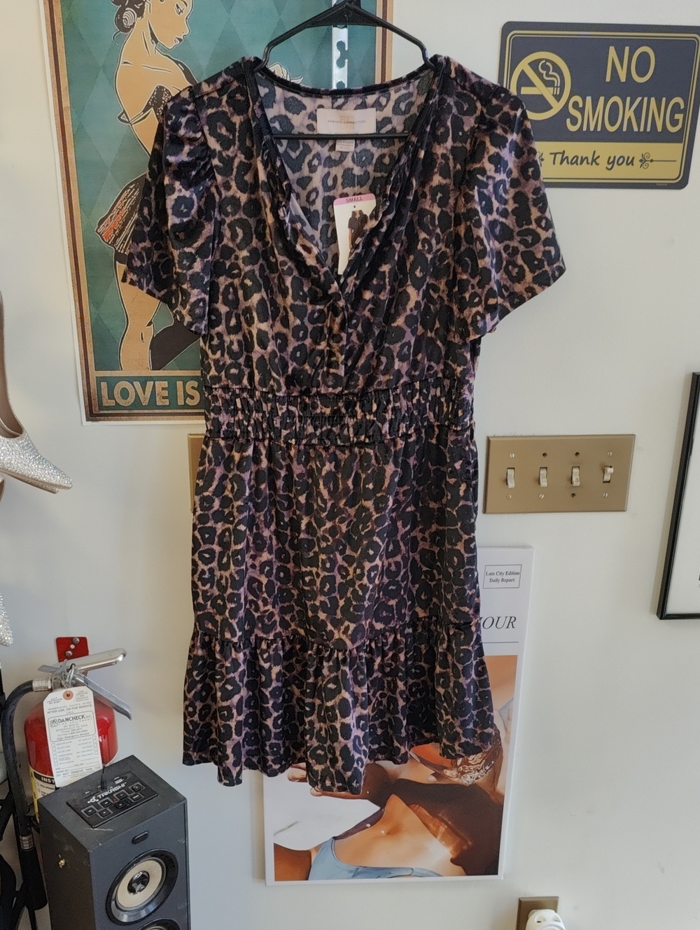 Velvet Leopard Print Dress